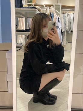 「韓国風コーデ」｜「アイテム（ワンピース/ドレス）」を使った、moekaさん（レディース・156cm）の冬コーディネート
