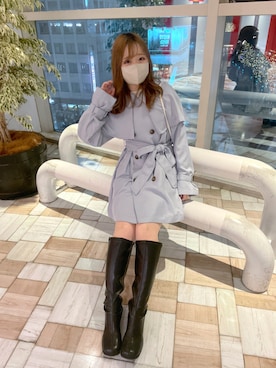「ケープコート」｜「アイテム（トレンチコート）」を使った、moekaさん（レディース・156cm）の冬コーディネート