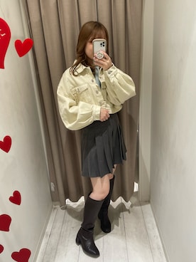 「OLIVE des OLIVE（オリーブデオリーブ）のアイテム（デニムジャケット）」を使った、moekaさん（レディース・156cm）の春コーディネート