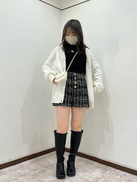 「ロングカーディガン」｜moekaさん（レディース・156cm・20代）の冬コーディネート