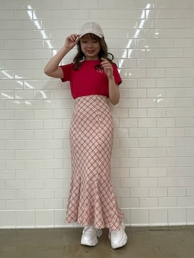 「OLIVE des OLIVE（オリーブデオリーブ）のアイテム（帽子）」を使った、moekaさん（レディース・156cm）の春コーディネート