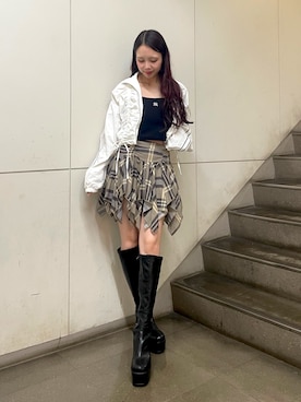 「アイテム（ブルゾン）」を使った、TOMOKA  さん（レディース・156cm）の夏コーディネート