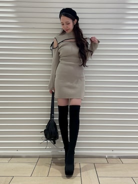 「SPIRALGIRL（スパイラルガール）のアイテム（ワンピース/ドレス）」を使った、TOMOKA  さん（レディース・156cm）の秋コーディネート