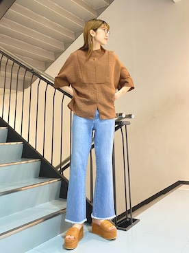 「フレアデニム」｜ayaさん（レディース・165cm）の春コーディネート