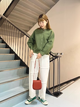 「ホワイトデニム」｜ayaさん（レディース・165cm）の冬コーディネート