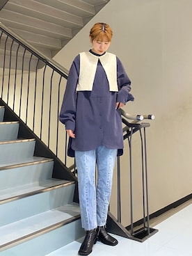 「KBF（ケイビーエフ）のアイテム（シューズ）」を使った、ayaさん（レディース・165cm）の冬コーディネート