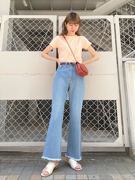 「フレアデニム」｜ayaさん（レディース・165cm）の春コーディネート