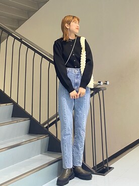 「KBF（ケイビーエフ）のアイテム（シューズ）」を使った、ayaさん（レディース・165cm）の冬コーディネート