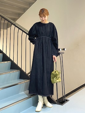 「KBF（ケイビーエフ）のアイテム（シューズ）」を使った、ayaさん（レディース・165cm）の冬コーディネート