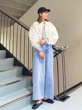 「スクエアトゥ」｜「アイテム（キャップ）」を使った、ayaさん（レディース・165cm）の春コーディネート