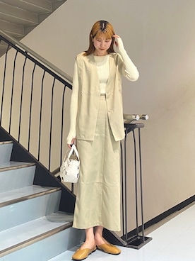「KBF（ケイビーエフ）のアイテム（シューズ）」を使った、ayaさん（レディース・165cm）の冬コーディネート