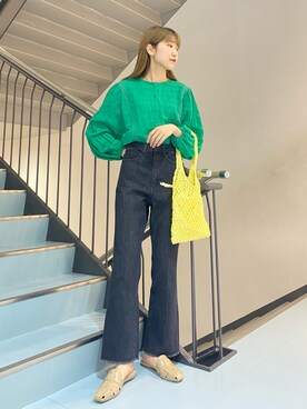 「フレアデニム」｜ayaさん（レディース・165cm）の春コーディネート