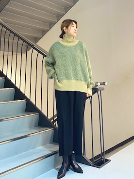 「KBF（ケイビーエフ）のアイテム（シューズ）」を使った、ayaさん（レディース・165cm）の冬コーディネート