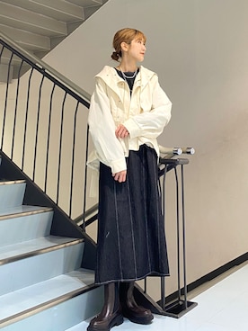 「KBF（ケイビーエフ）のアイテム（シューズ）」を使った、ayaさん（レディース・165cm）の冬コーディネート