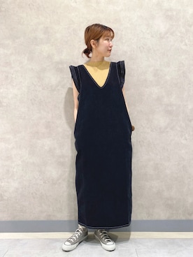「ノースリーブニット」｜「アイテム（ワンピース/ドレス）」を使った、ayaさん（レディース・165cm）の夏コーディネート