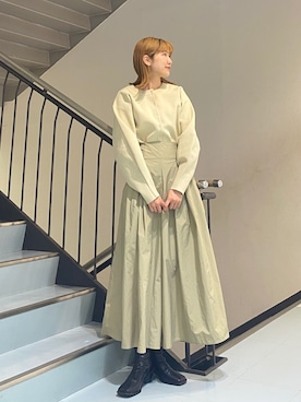「KBF（ケイビーエフ）のアイテム（シューズ）」を使った、ayaさん（レディース・165cm）の冬コーディネート