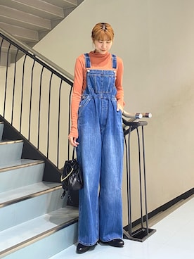 「春服デビュー宣言」｜「アイテム（サロペット/オーバーオール）」を使った、ayaさん（レディース・165cm）の冬コーディネート
