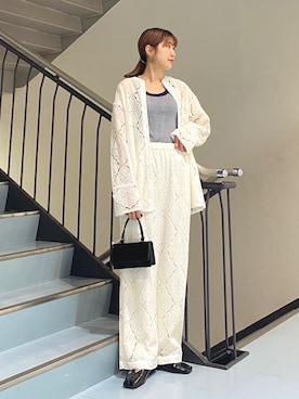 「KBF（ケイビーエフ）のアイテム（イヤリング）」を使った、ayaさん（レディース・165cm）の春コーディネート