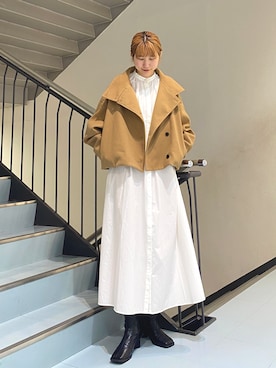 「KBF（ケイビーエフ）のアイテム（シューズ）」を使った、ayaさん（レディース・165cm）の冬コーディネート