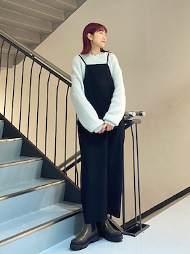「KBF（ケイビーエフ）のアイテム（シューズ）」を使った、ayaさん（レディース・165cm）の冬コーディネート