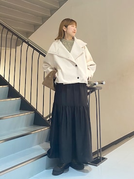 「KBF（ケイビーエフ）のアイテム（シューズ）」を使った、ayaさん（レディース・165cm）の冬コーディネート