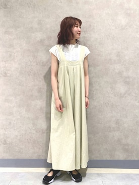 「レースブラウス」｜「アイテム（サロペット/オーバーオール）」を使った、ayaさん（レディース・165cm）の夏コーディネート