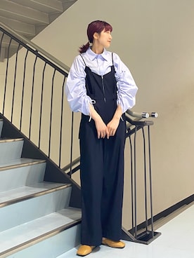 「春服デビュー宣言」｜「アイテム（サロペット/オーバーオール）」を使った、ayaさん（レディース・165cm）の春コーディネート