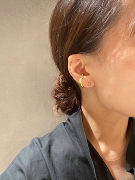 「アイテム（ピアス（両耳用）、ホワイト系）」を使った、nさん（レディース・154cm）の秋コーディネート