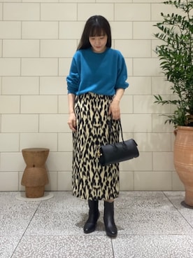 「URBAN RESEARCH（アーバンリサーチ）のウール100 クルーネックソフトニット（ニット/セーター）」を使った、nさん（レディース・154cm）の秋コーディネート