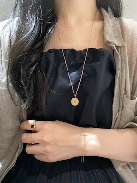 「アイテム（チャーム）」を使った、nさん（レディース・154cm）の夏コーディネート