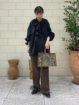 「アイテム（ヘアゴム）」を使った、nさん（レディース・154cm）の秋コーディネート