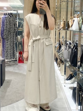 「やや暑い」｜「アイテム（ワンピース/ドレス）」を使った、nさん（レディース・154cm）の春コーディネート