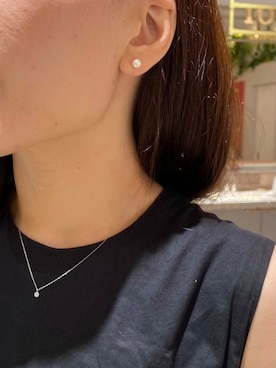 「アイテム（ピアス（両耳用）、ホワイト系）」を使った、nさん（レディース・154cm）の夏コーディネート