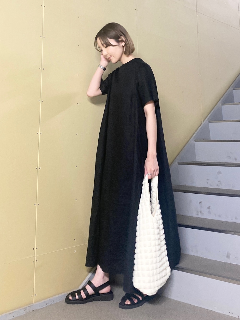 かぐれ（カグレ）の「リネンAラインワンピース（ワンピース