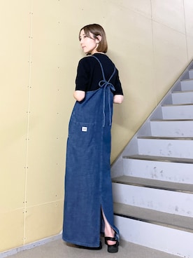 「Lee（リー）のアイテム（ワンピース）」を使った、kasumiさん（レディース・158cm）の夏コーディネート