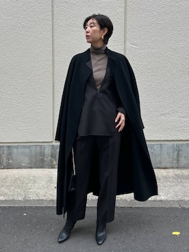 「アイテム（ノーカラーコート）」を使った、chaos_haseさん（レディース・169cm）の冬コーディネート