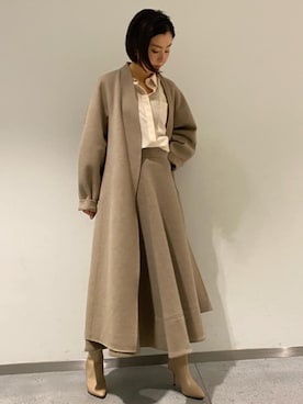 「Chaos（カオス）のアイテム（ノーカラーコート）」を使った、chaos_haseさん（レディース・169cm）の秋コーディネート