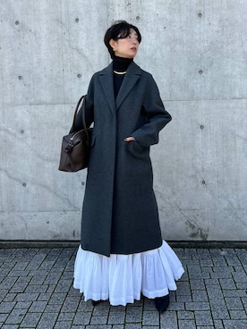 「アイテム（チェスターコート）」を使った、chaos_haseさん（レディース・169cm）の秋コーディネート