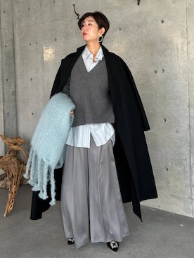 「Chaos（カオス）のアイテム（ノーカラーコート）」を使った、chaos_haseさん（レディース・169cm）の秋コーディネート