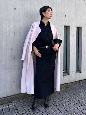 「アイテム（ノーカラーコート）」を使った、chaos_haseさん（レディース・169cm）の冬コーディネート