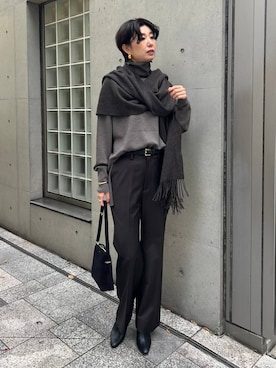 「Chaos（カオス）のChaos(カオス)/◆elegancese◆別注カシミヤストール（ストール/ショール）」を使った、chaos_haseさん（レディース・169cm）の秋コーディネート