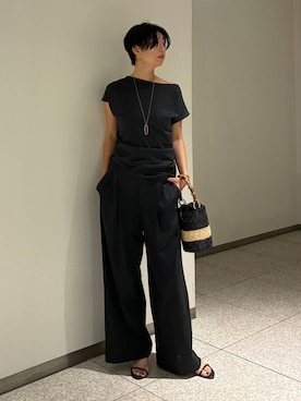 「Chaos（カオス）のChaos(カオス)/ダンシテラルジェパンツ（その他パンツ、グレー系）」を使った、chaos_haseさん（レディース・169cm）の夏コーディネート