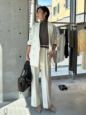 「Chaos（カオス）のChaos(カオス)/◆elegancese◆別注カシミヤストール（ストール/ショール）」を使った、chaos_haseさん（レディース・169cm）の秋コーディネート