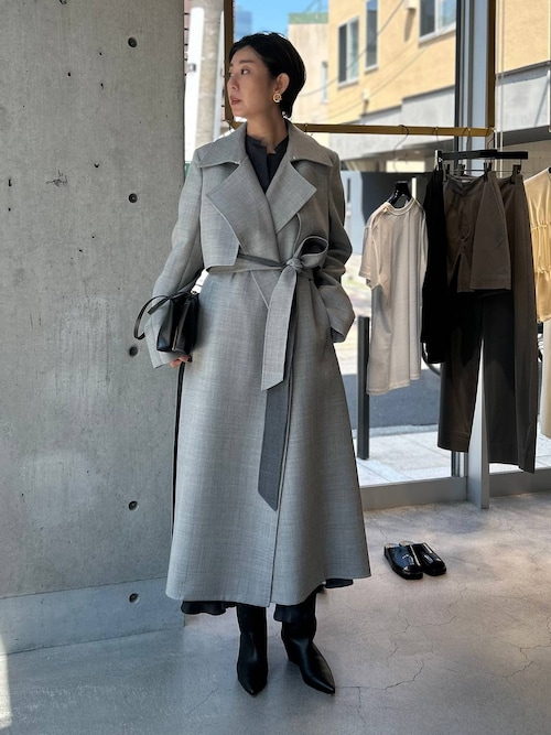 美品 カオス Chaos ウール スムースフォルム ニットワンピース グレー 美品 カオス Chaos ウール スムースフォルム ニットワンピース グレー