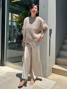 「Chaos（カオス）のChaos(カオス)/◆坪田あさみさんInstaLIVE紹介◆　 ペルシアモールニットプルオーバー（ニット/セーター）」を使った、chaos_haseさん（レディース・169cm）の夏コーディネート