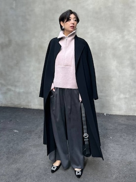 「アイテム（ノーカラーコート）」を使った、chaos_haseさん（レディース・169cm）の冬コーディネート