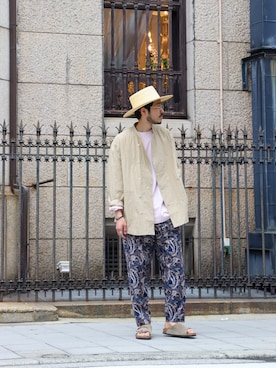 「HAVERSACK（ハバーザック）のアイテム（帽子）」を使った、OTSUKIさん（メンズ・178cm）の春コーディネート