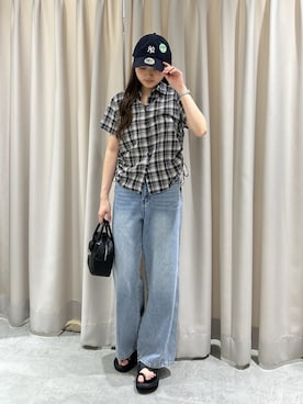 「FREE'S MART（フリーズマート）のアイテム（帽子）」を使った、杏菜さん（レディース・160cm）の春コーディネート