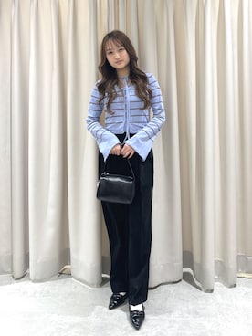 「FREE'S MART（フリーズマート）のアイテム（スラックス）」を使った、杏菜さん（レディース・160cm）の春コーディネート