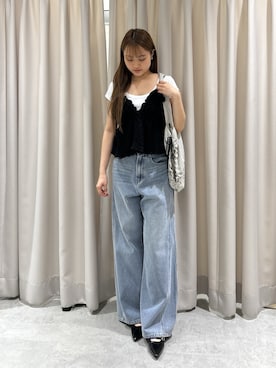 「FREE'S MART（フリーズマート）のアイテム（パンツ）」を使った、杏菜さん（レディース・160cm）の夏コーディネート